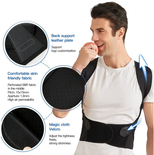 Ceinture de posture pour femmes et hommes avec soutien dorsal et épaule ajustable 2