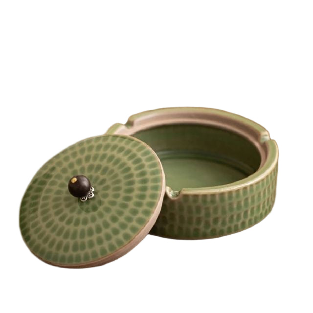 Cendrier Rétro avec Couvercle en Céramique 5