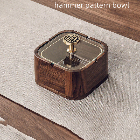 Cendrier en Noyer Design Contemporain 4