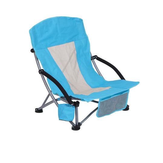 Chaise de Camping Pliante Légère avec Dossier Bas et Porte-Gobelet 1