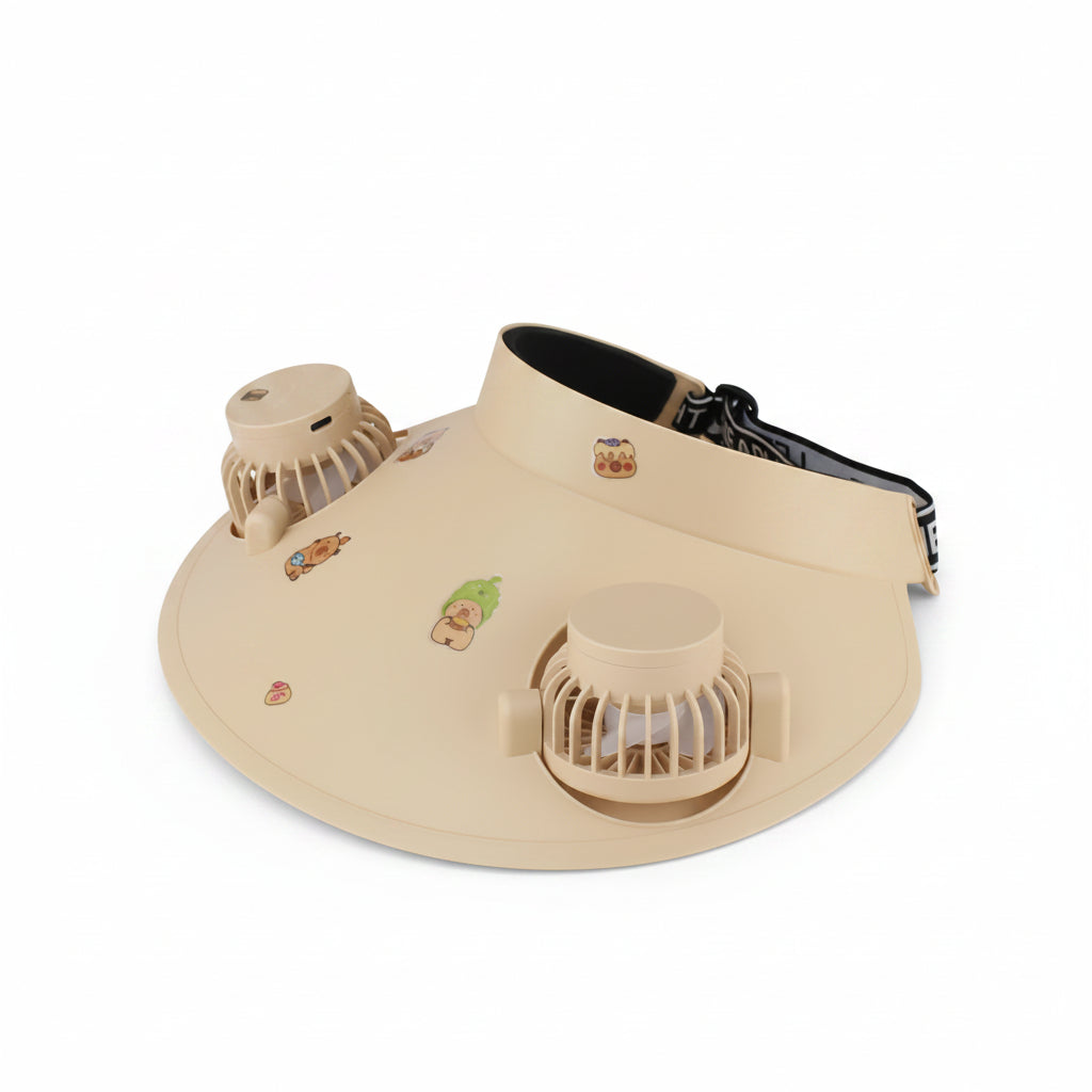 Chapeau Femme Portable Avec Ventilateur Intégré Design Amusant 0