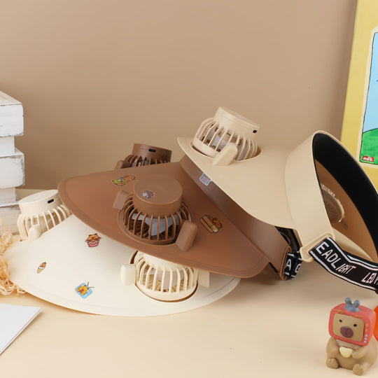 Chapeau Femme Portable Avec Ventilateur Intégré Design Amusant 3