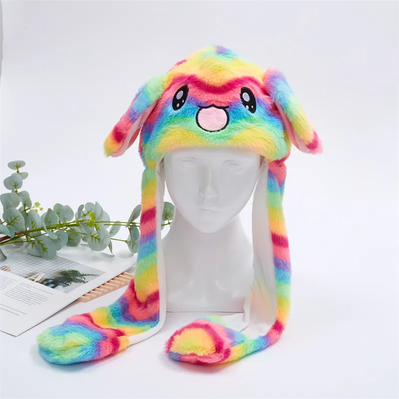 Chapeau Lapin avec Oreilles Mobiles pour Enfants et Adultes 3