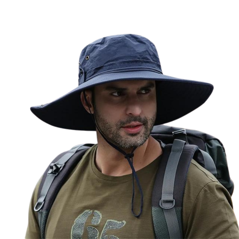 Chapeau d'été Homme avec Mentonnière et Protection Solaire 1