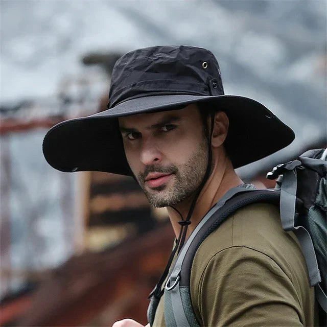 Chapeau d'été Homme avec Mentonnière et Protection Solaire 2