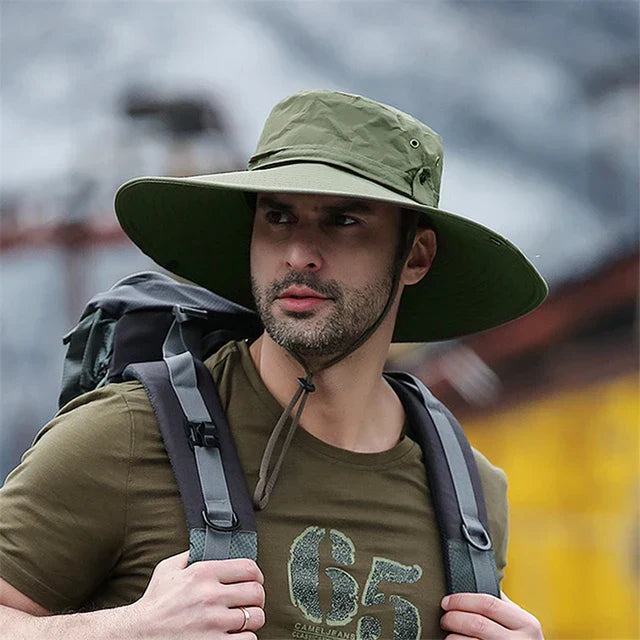 Chapeau d'été Homme avec Mentonnière et Protection Solaire 3