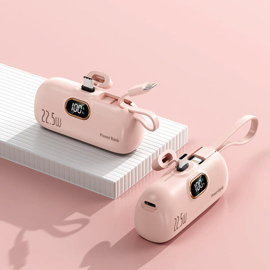 Chargeur Portable Avec Câble Intégré Et Écran LCD Compact 7