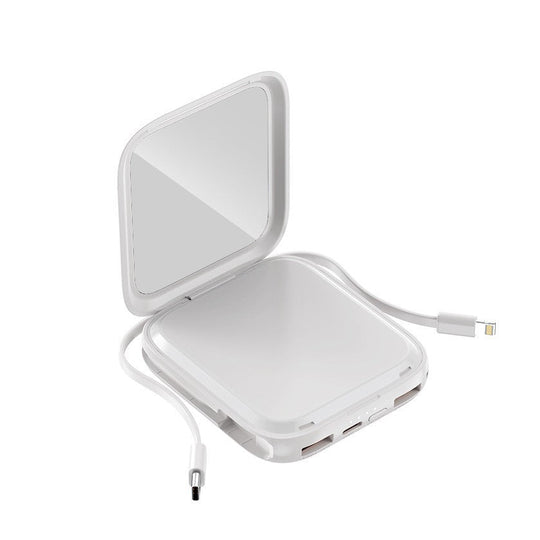 Chargeur Portable Compact avec Miroir Intégré pour Femme 1