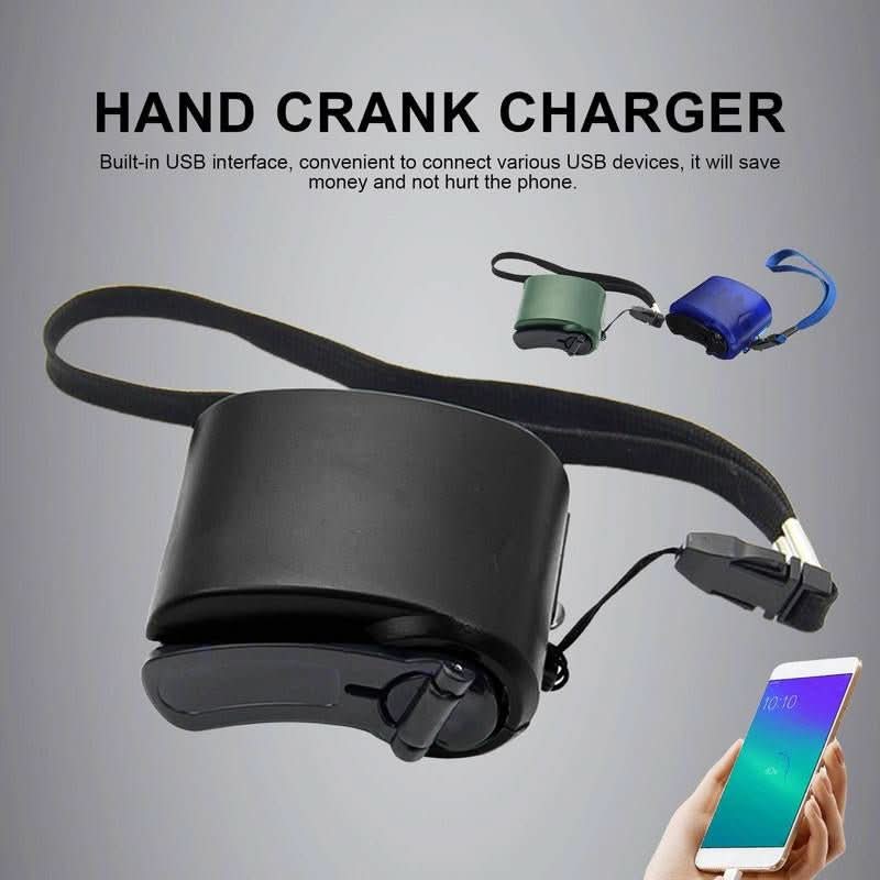 Chargeur d'Urgence Portable à Manivelle avec USB et LED 2