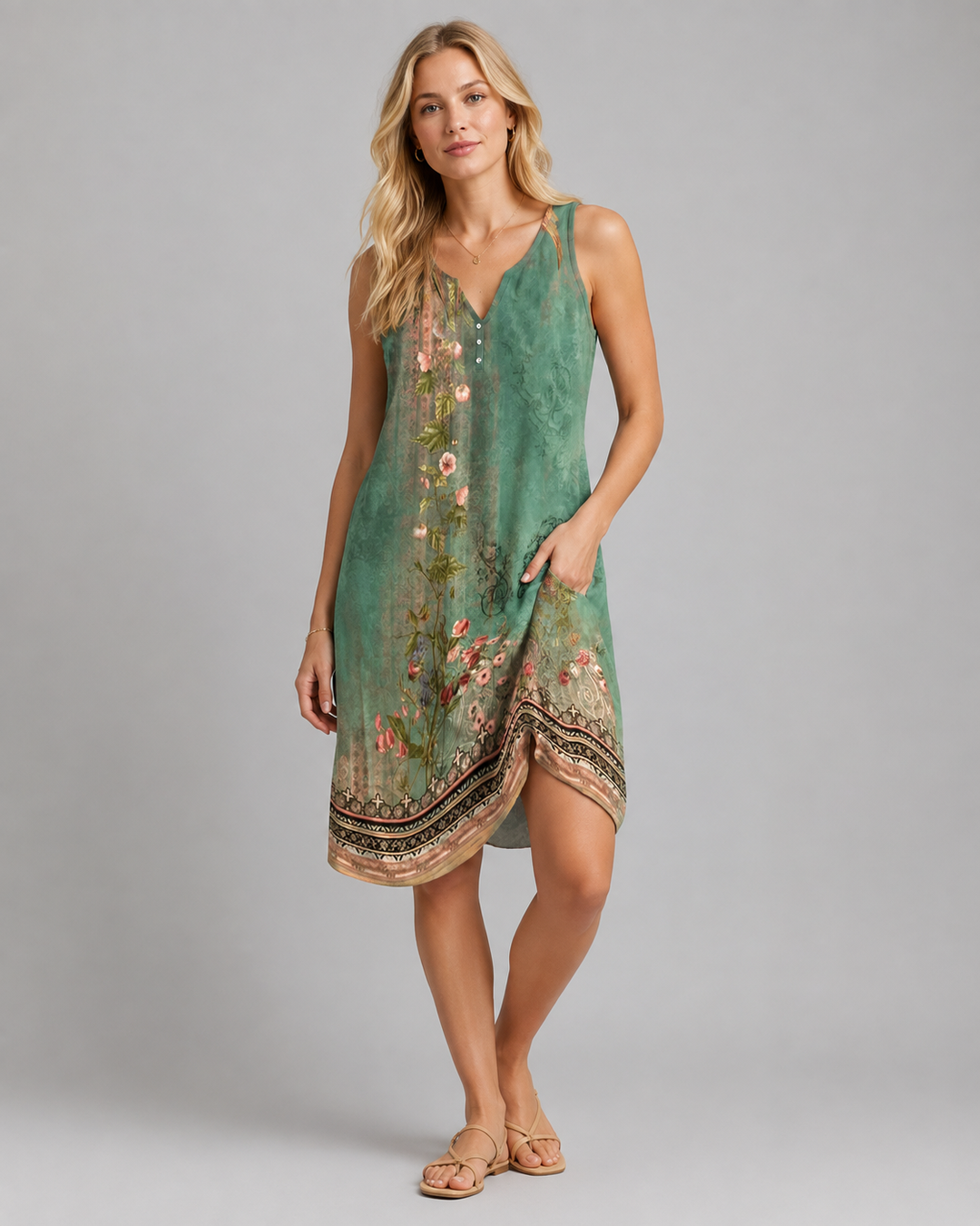 Robe Retro Femme en Coton Classique