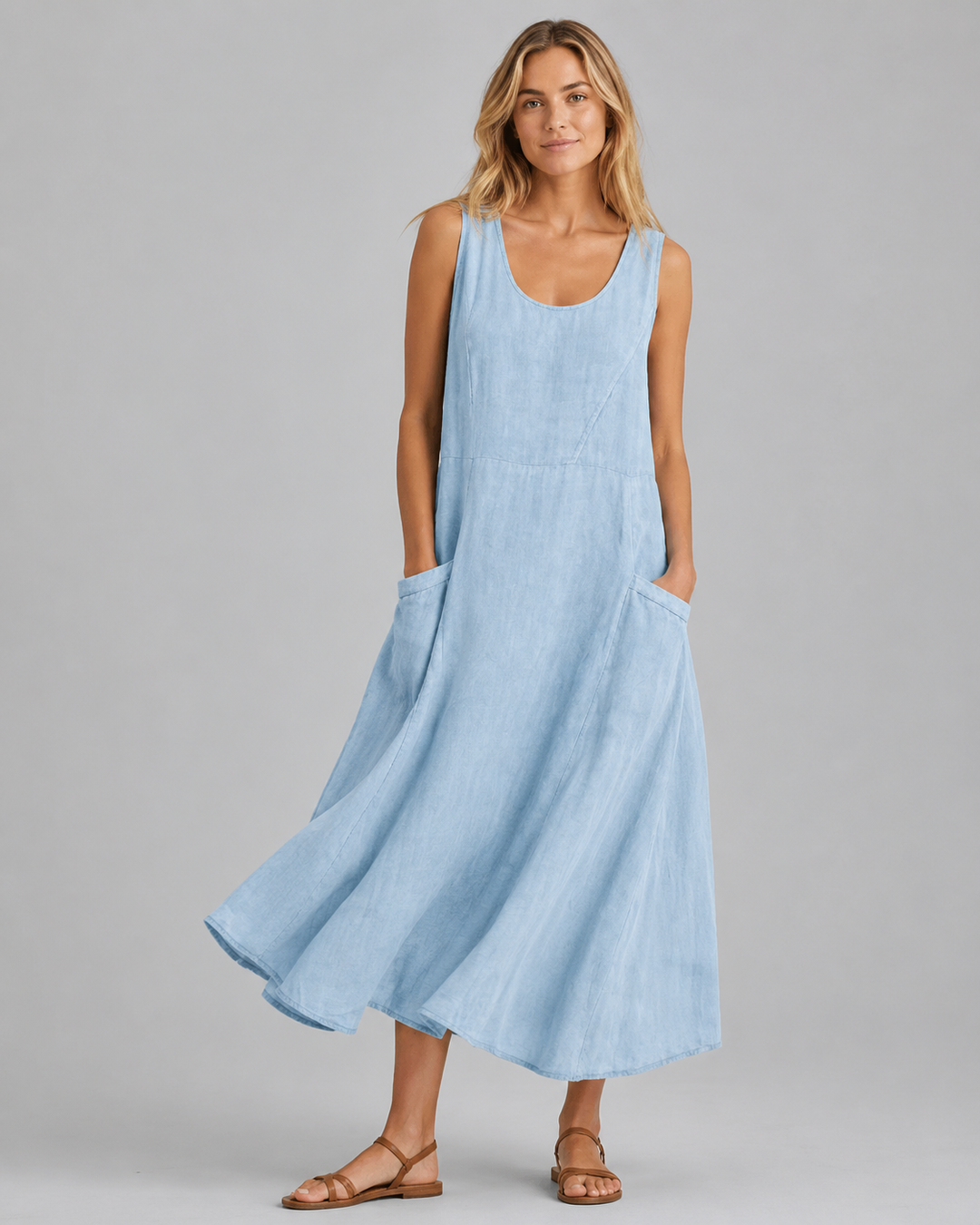 Robe Longue Femme Fluide Été en Tissu Léger Maxi