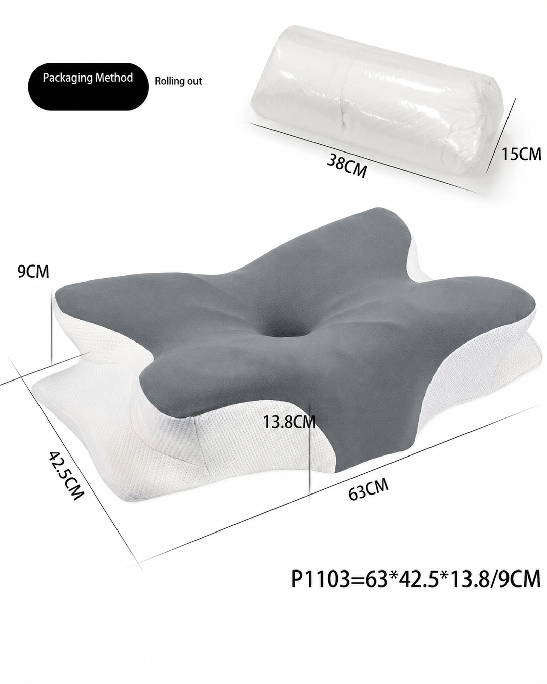 Oreiller Mémoire de Forme Ergonomique Anti-Ronflement pour un Sommeil Réparateur