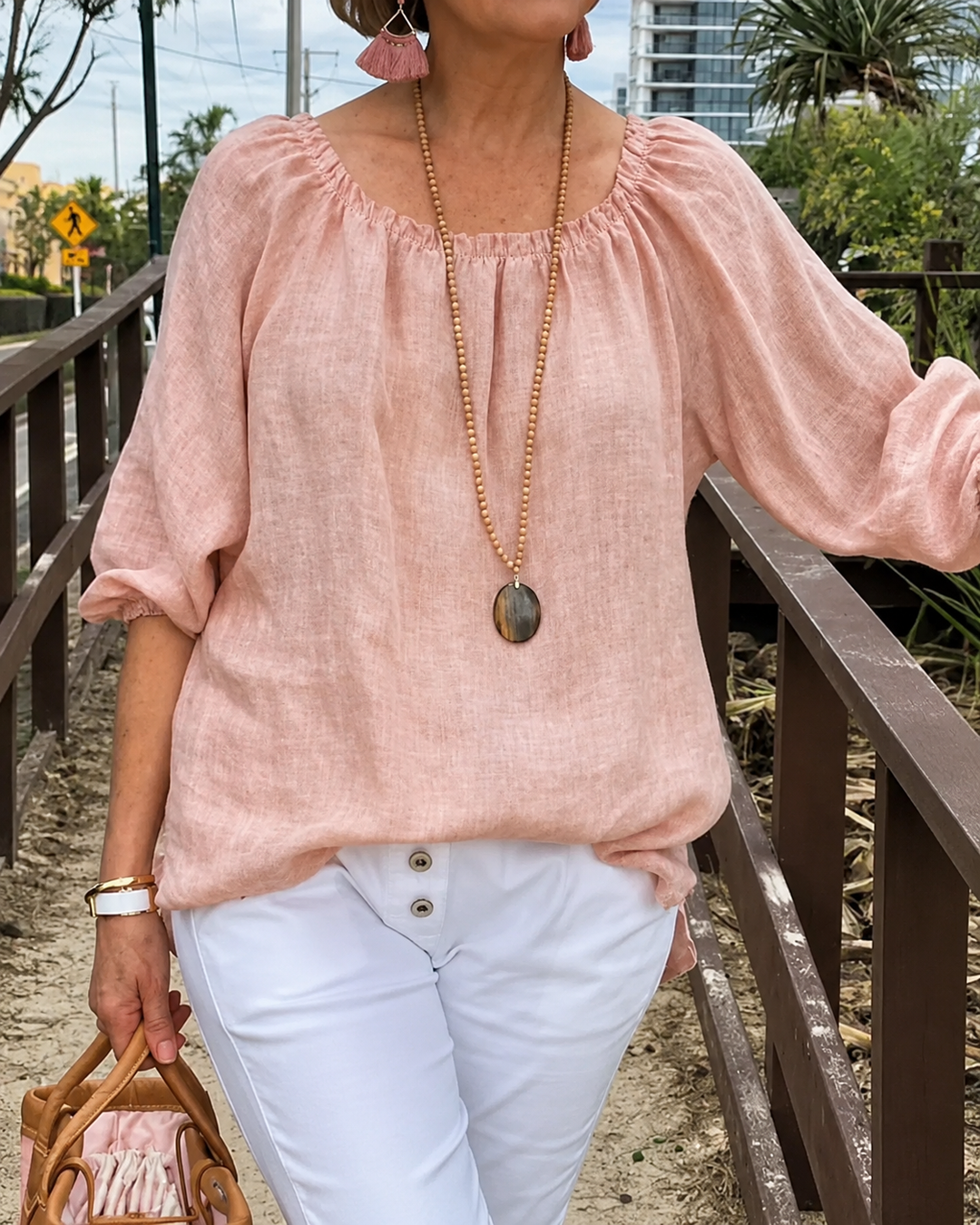 Blouse ample décontractée à manches courtes pour femme