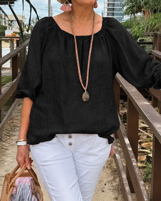 Blouse ample décontractée à manches courtes pour femme