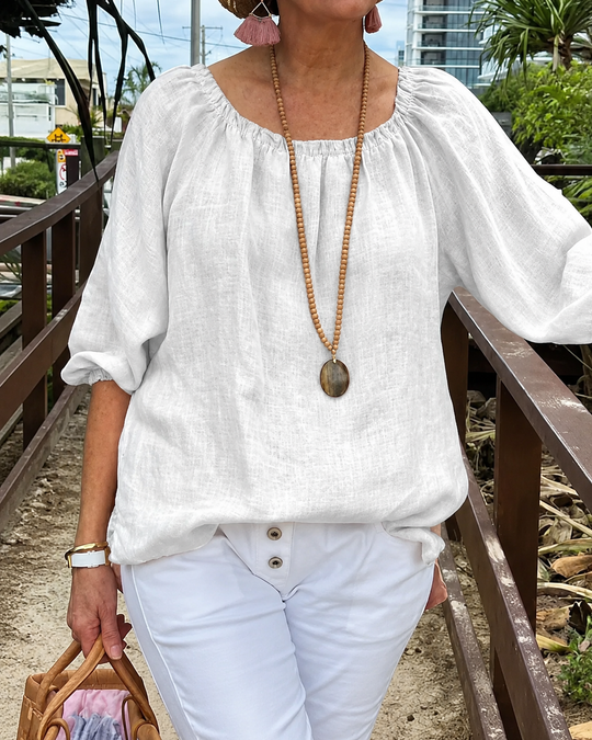 Blouse ample décontractée à manches courtes pour femme