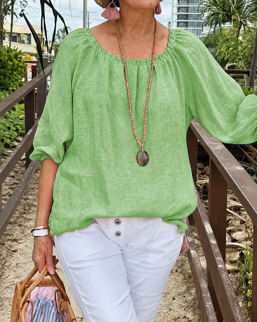 Blouse ample décontractée à manches courtes pour femme