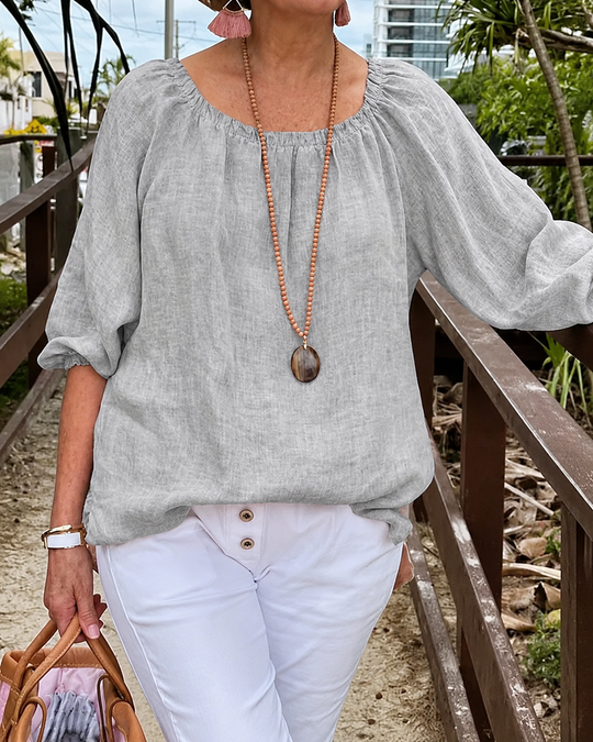 Blouse ample décontractée à manches courtes pour femme