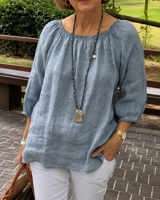 Blouse ample décontractée à manches courtes pour femme