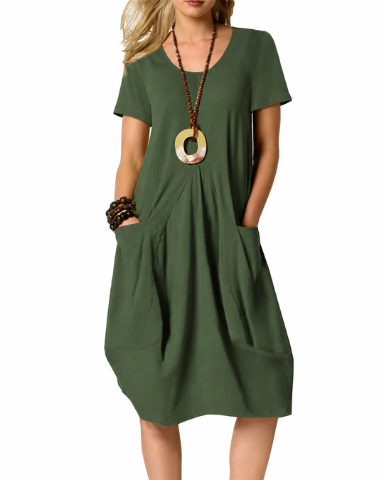 Robe Midi Femme Style Moderne en Tissu Léger