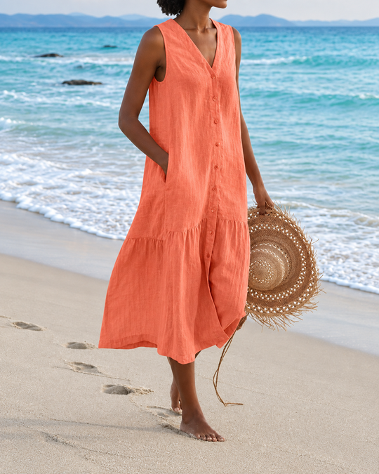 Robe Femme V-Ausschnitt Moderne