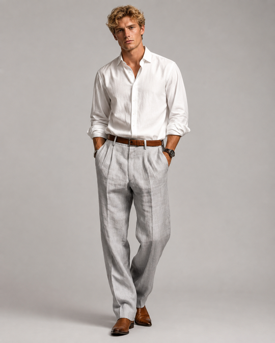 Pantalon Retro pour Hommes en Tissu Confortable