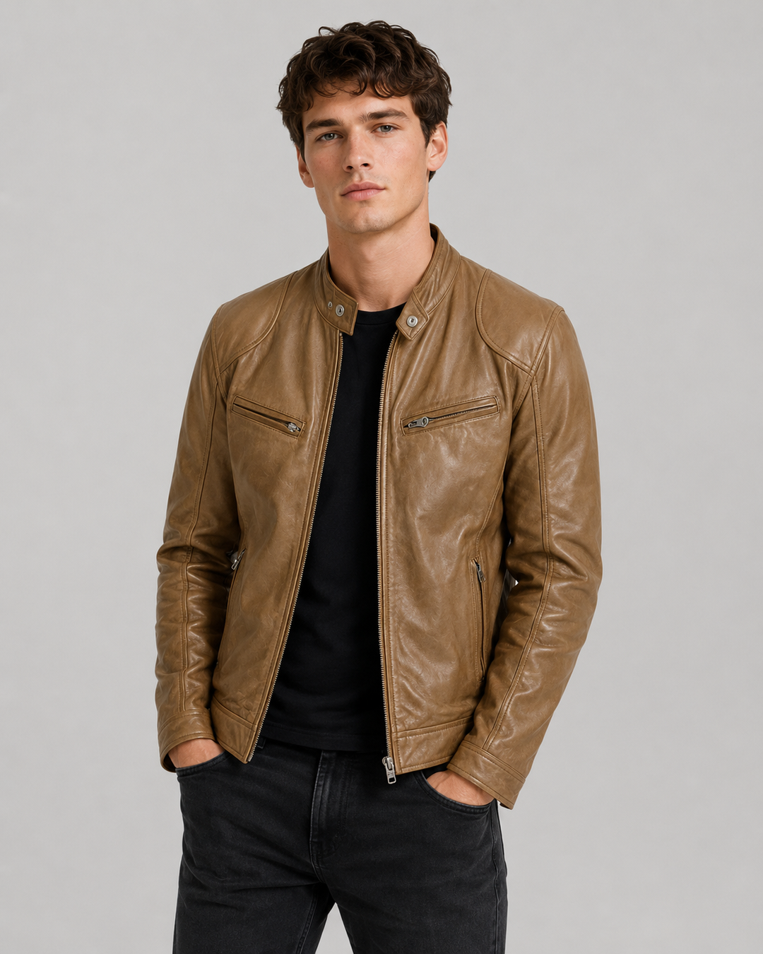 Veste en Cuir pour Homme au Design Élégant