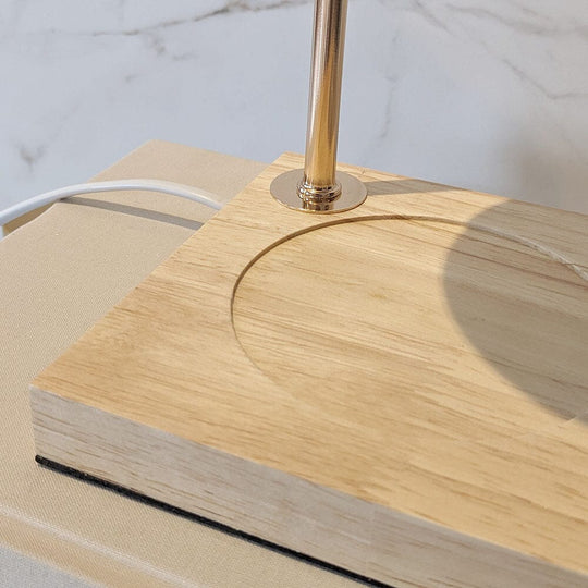 Chauffe-bougie Élégant en Bois avec Abat-jour Blanc 4