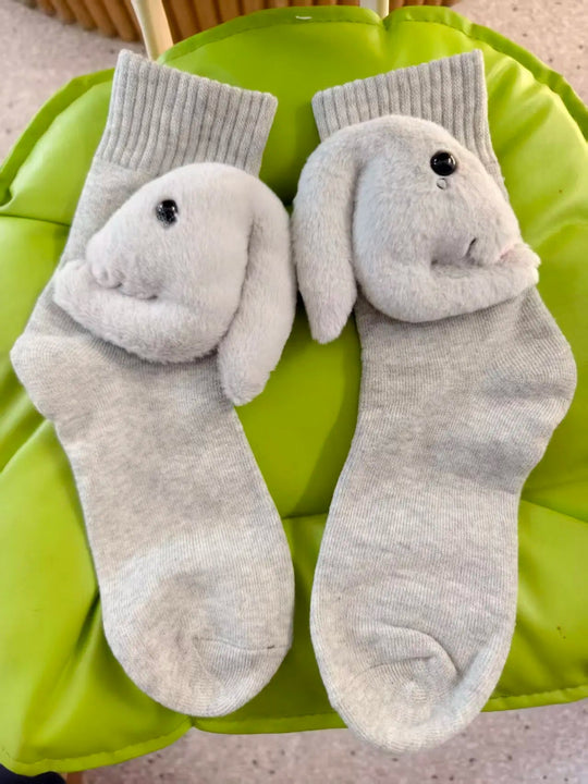 Chaussettes Antidérapantes Unisexes Douillettes avec Motif Animal 3D 15