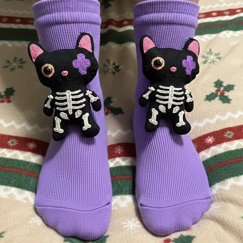 Chaussettes Antidérapantes Unisexes Douillettes avec Motif Animal 3D 2