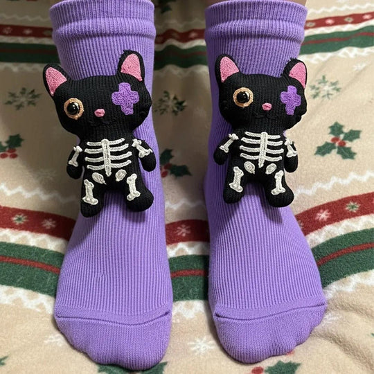 Chaussettes Antidérapantes Unisexes Douillettes avec Motif Animal 3D 2
