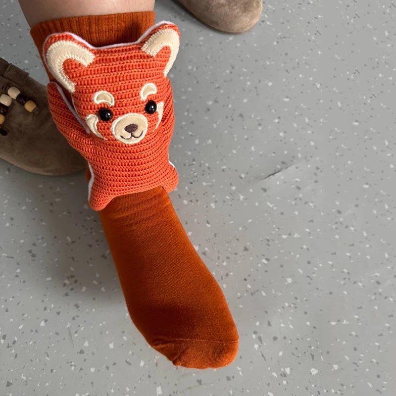 Chaussettes Antidérapantes Unisexes Douillettes avec Motif Animal 3D 5
