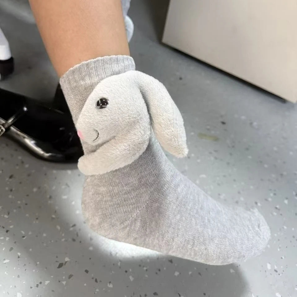 Chaussettes Antidérapantes Unisexes Douillettes avec Motif Animal 3D 7