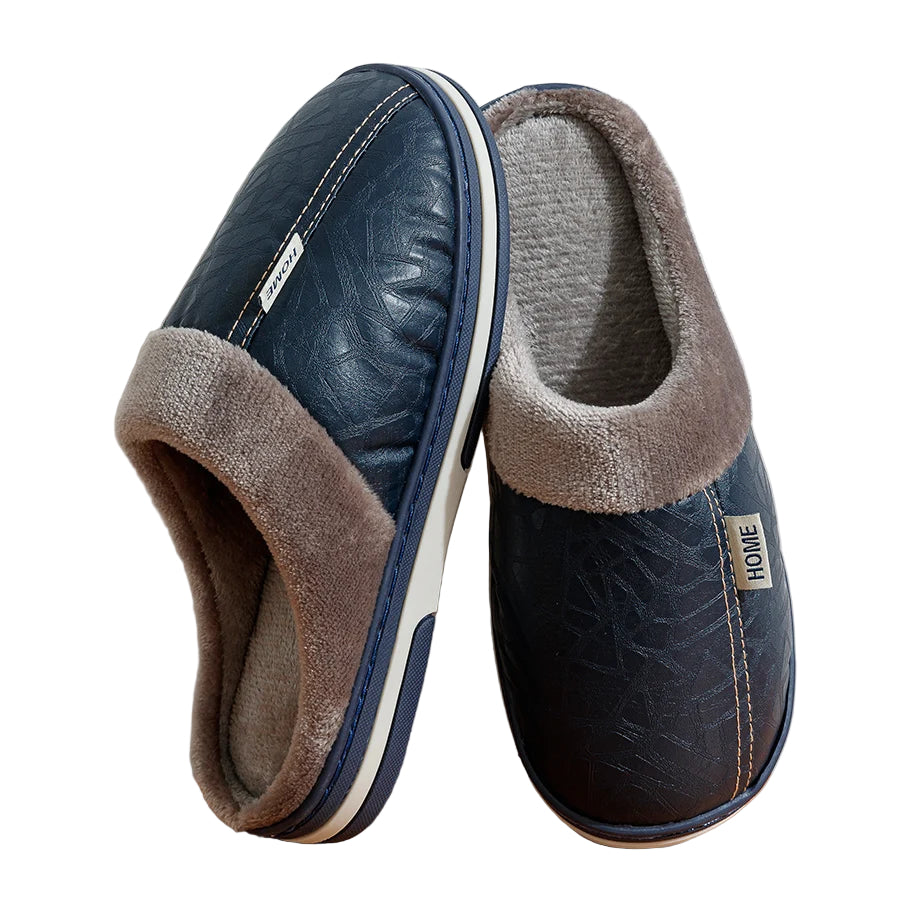 Chaussons Pour Hommes À Enfiler Doublure Douillette Semelle Antidérapante 0