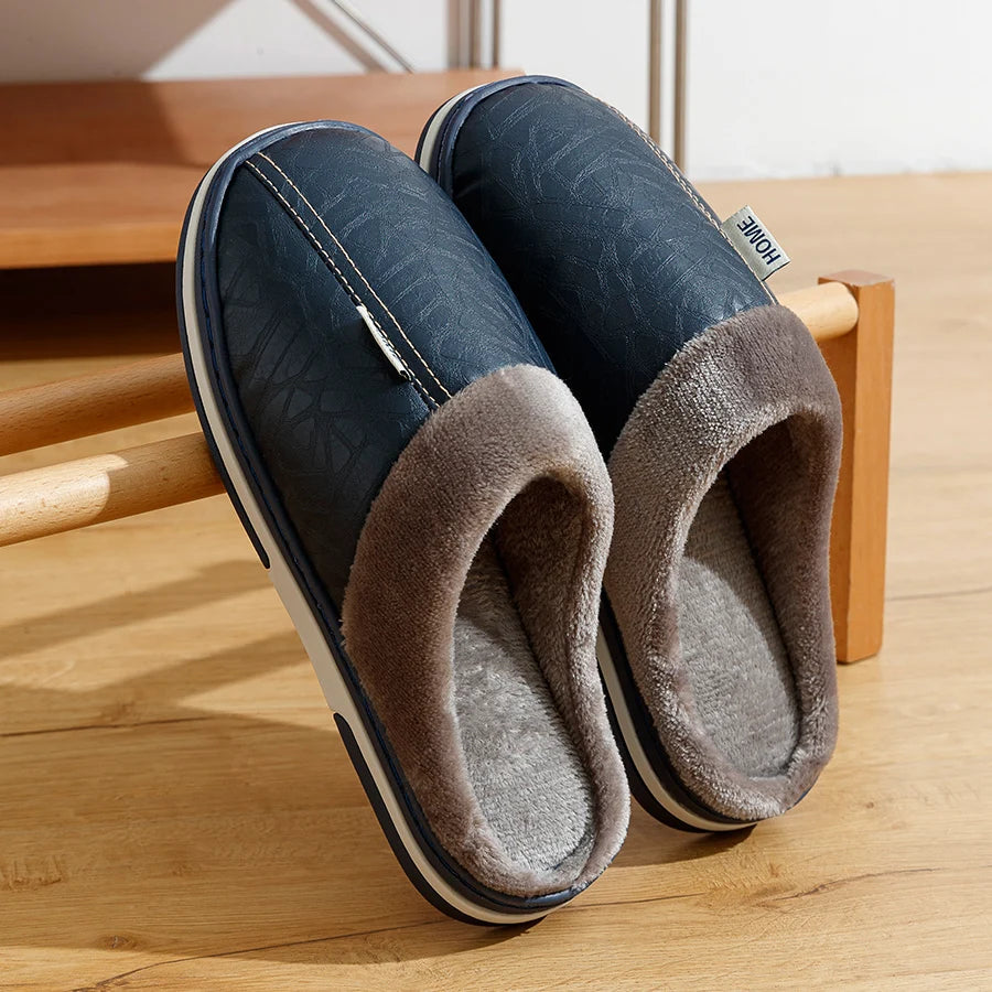 Chaussons Pour Hommes À Enfiler Doublure Douillette Semelle Antidérapante 2