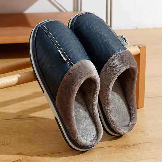 Chaussons Pour Hommes À Enfiler Doublure Douillette Semelle Antidérapante 2