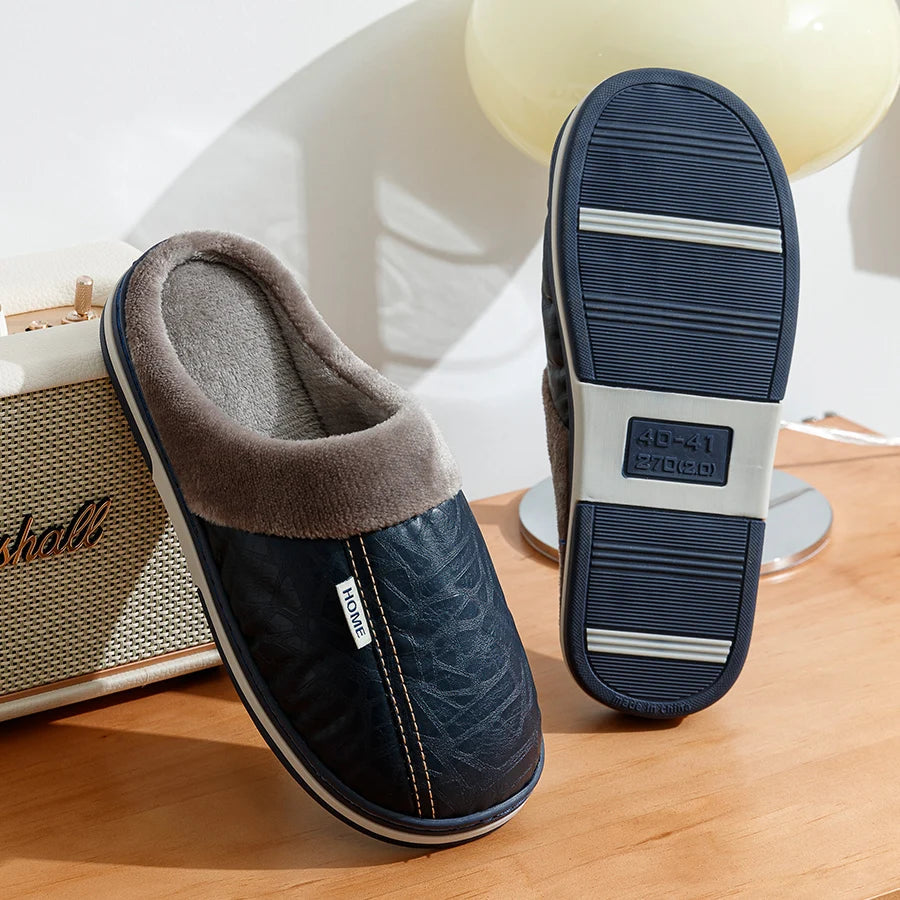 Chaussons Pour Hommes À Enfiler Doublure Douillette Semelle Antidérapante 3