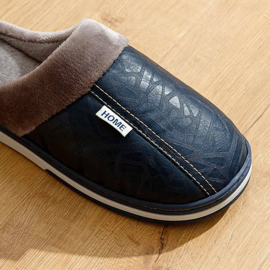 Chaussons Pour Hommes À Enfiler Doublure Douillette Semelle Antidérapante 4