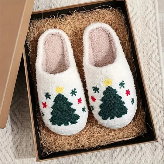 Chaussons d'Hiver Antidérapants avec Motif Cerf 5