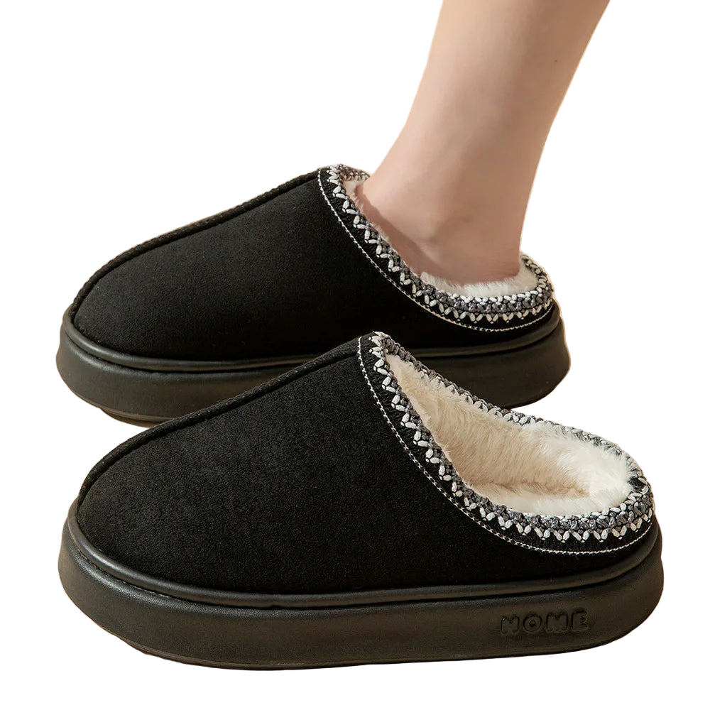 Chaussons d'Hiver pour Femmes Douillets avec Doublure Douce et Semelle Antidérapante 0