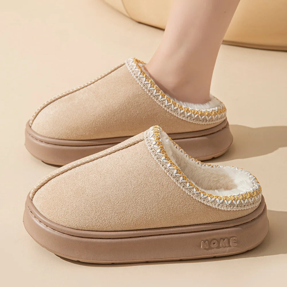Chaussons d'Hiver pour Femmes Douillets avec Doublure Douce et Semelle Antidérapante 1