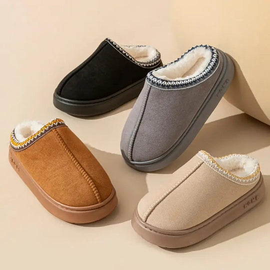 Chaussons d'Hiver pour Femmes Douillets avec Doublure Douce et Semelle Antidérapante 4