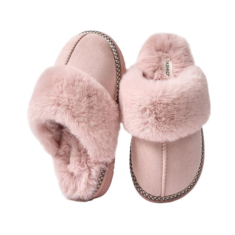 Chaussons d'Hiver pour Femmes en Peluche à Enfiler avec Doublure en Fourrure 0