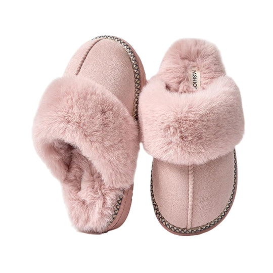Chaussons d'Hiver pour Femmes en Peluche à Enfiler avec Doublure en Fourrure 0