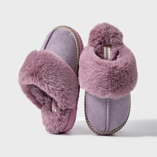 Chaussons d'Hiver pour Femmes en Peluche à Enfiler avec Doublure en Fourrure 3