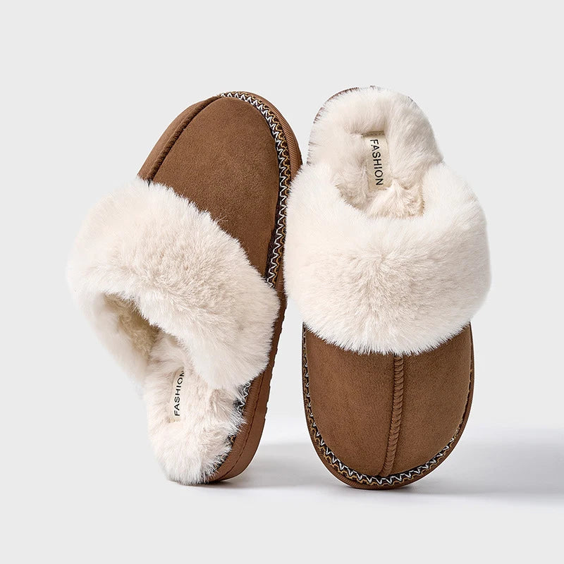Chaussons d'Hiver pour Femmes en Peluche à Enfiler avec Doublure en Fourrure 5