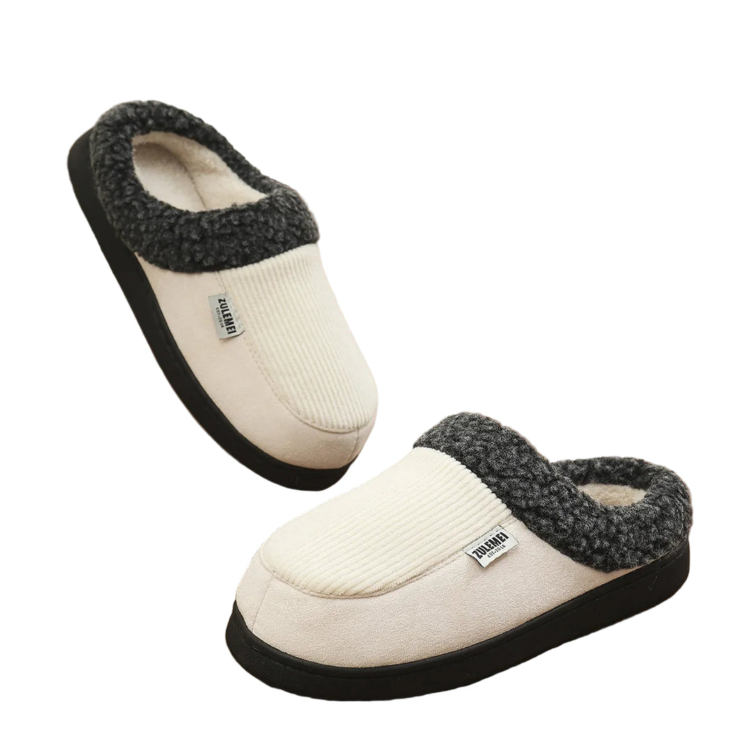 Chaussons d'Intérieur pour Hommes Mousse à Mémoire de Forme Peluche Anti-Dérapants 0