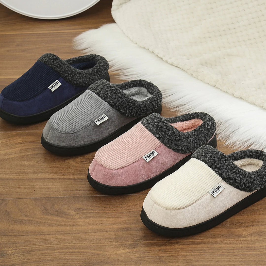Chaussons d'Intérieur pour Hommes Mousse à Mémoire de Forme Peluche Anti-Dérapants 1