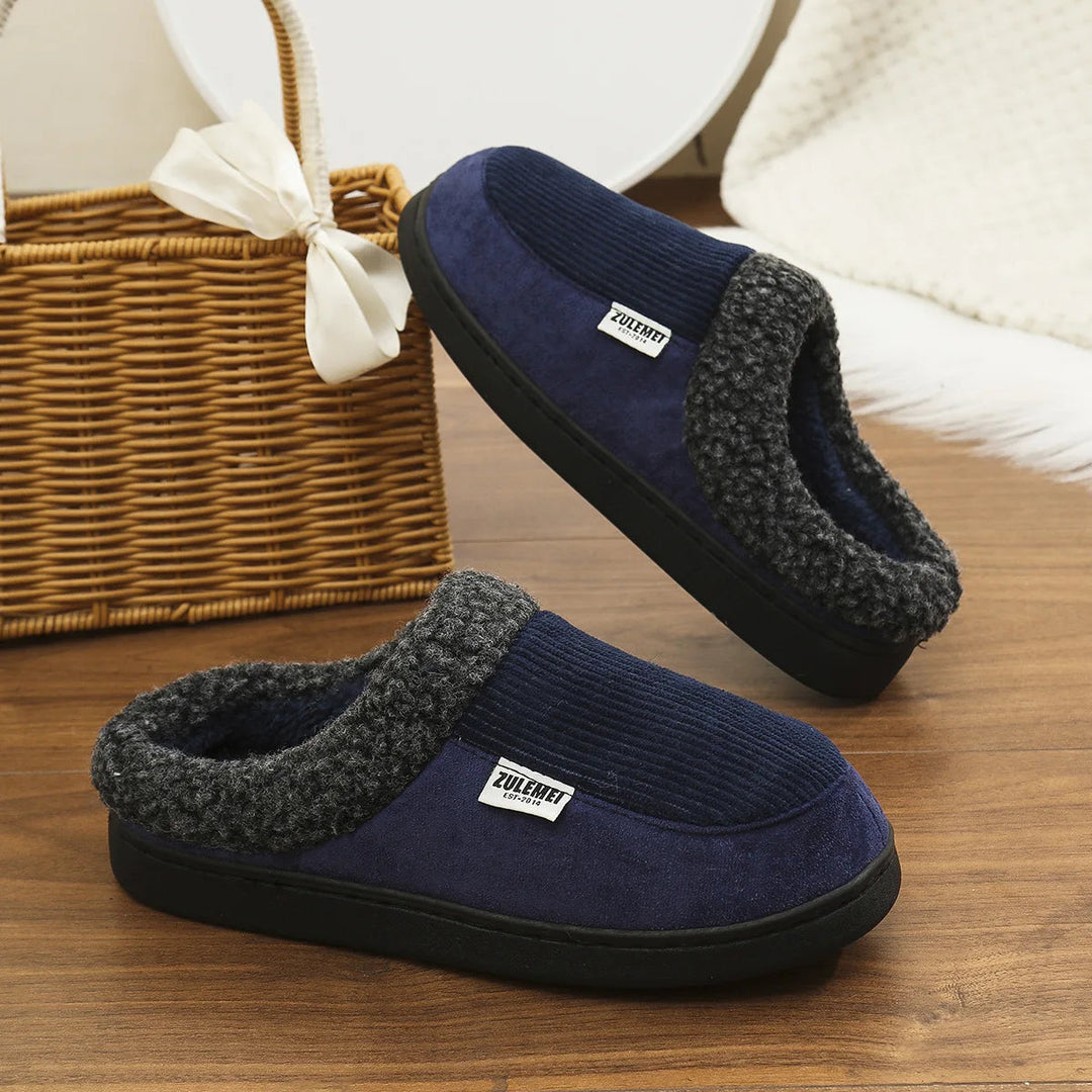 Chaussons d'Intérieur pour Hommes Mousse à Mémoire de Forme Peluche Anti-Dérapants 4