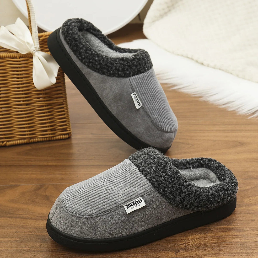 Chaussons d'Intérieur pour Hommes Mousse à Mémoire de Forme Peluche Anti-Dérapants 6