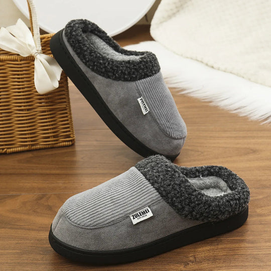 Chaussons d'Intérieur pour Hommes Mousse à Mémoire de Forme Peluche Anti-Dérapants 6